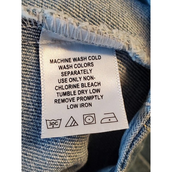 Vintage Roaman's Scallop Blue 100% Cotton Long Sleeve Buttons Front Jacket 20W - Picture 9 of 10